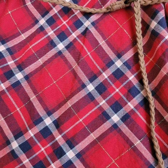 LOGG Red Plaid Shirt Dress 7 Belted - Picture 3 of 6